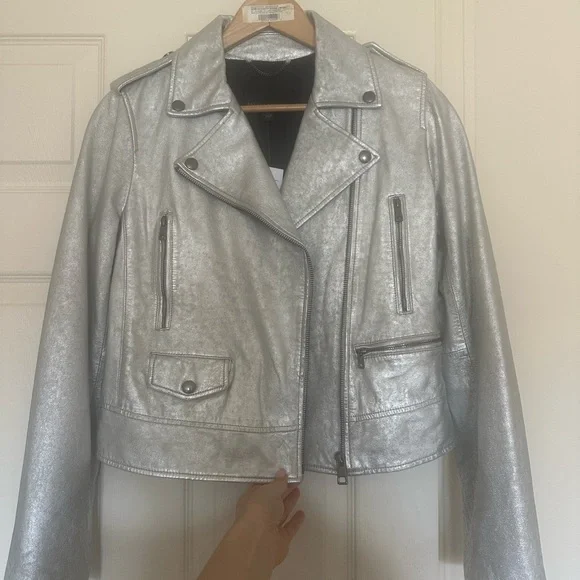 Silver Biker Jacket - Picture 3 of 6